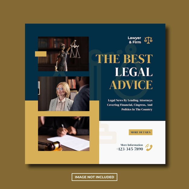 Lawyer and firm instagram post social media template