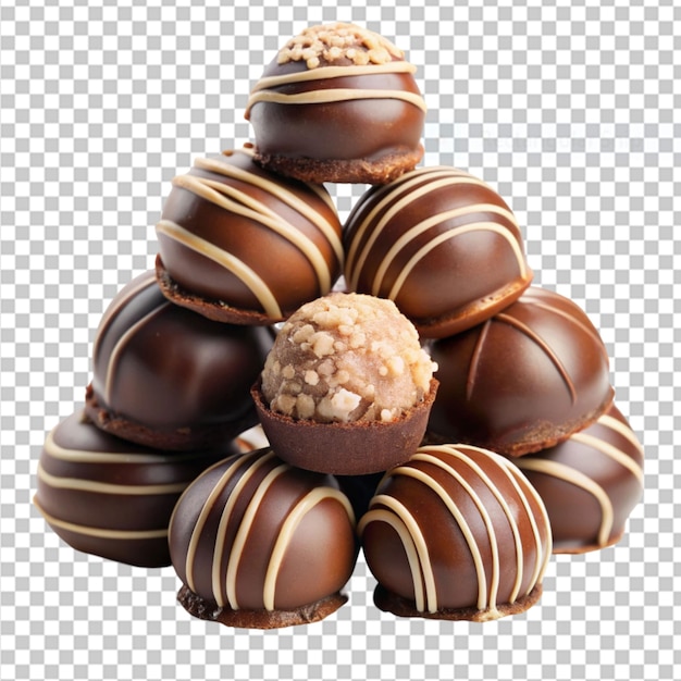 layered look truffles on transparent background