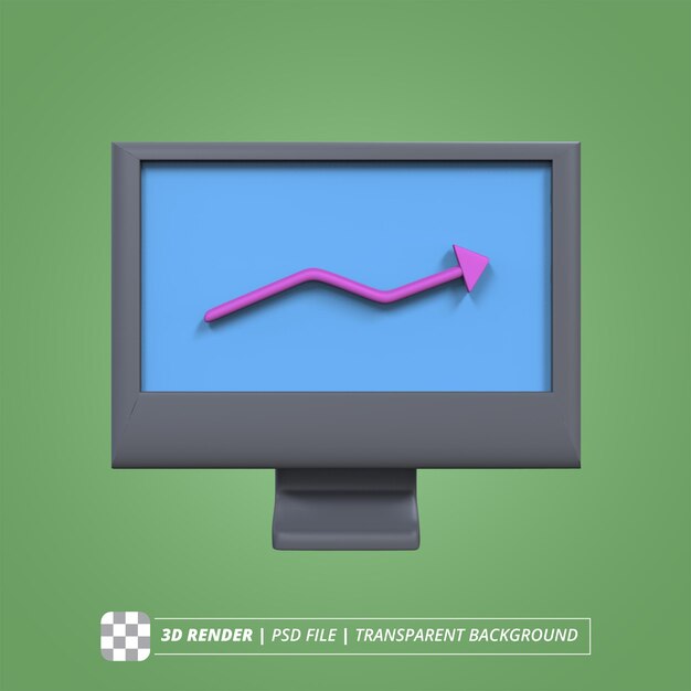 LCD MONITOR DIAGRAM 3D RENDER ISOLATED IMAGES