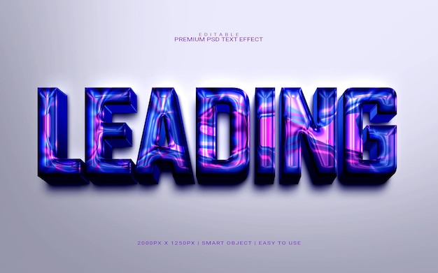 Leading 3d editable premium psd text effect