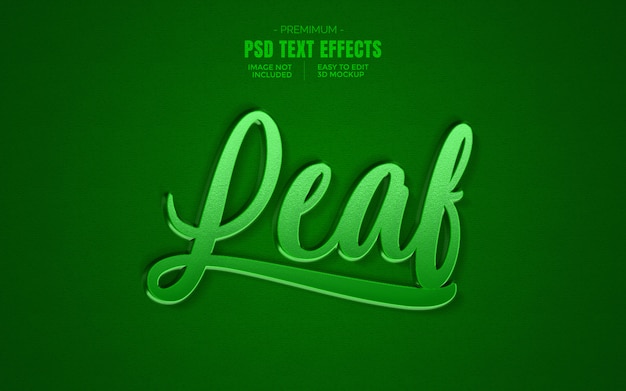 Leaf Green 3D Text Effect