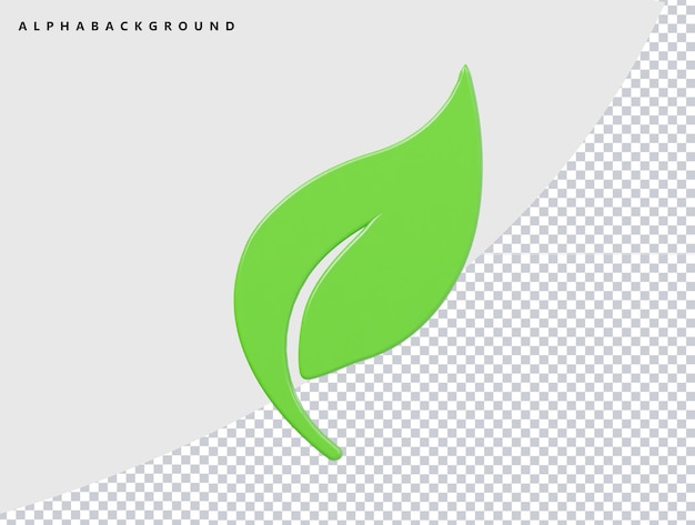 PSD leaf icon 3d render illustration