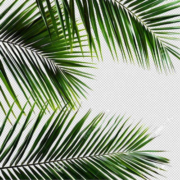 PSD a leaf of a palm tree is shown on a white background