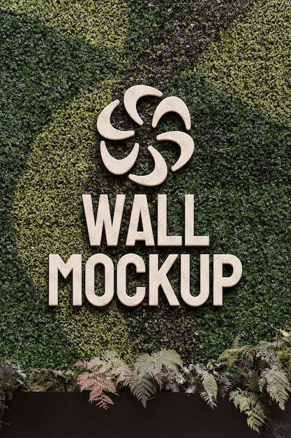 Leafy wall logo mockup