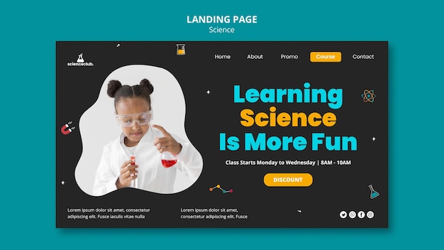 Learning science landing page template