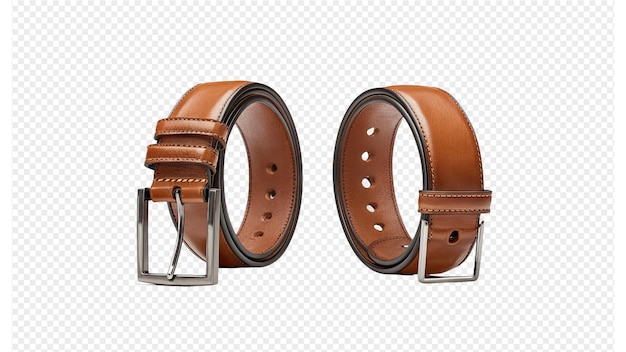 PSD leather belt with a buckle and a buckle