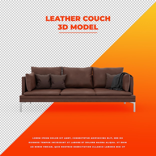 Leather Couch 3d isolated model