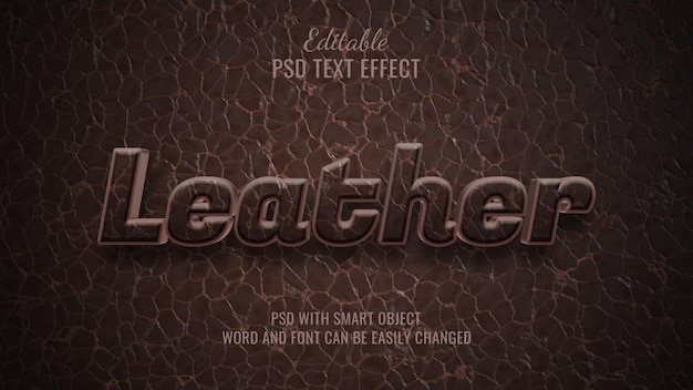 leather editable text effect