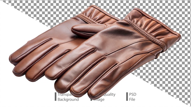 PSD leather gloves isolated on transparent background