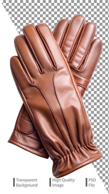 PSD leather gloves isolated on transparent background