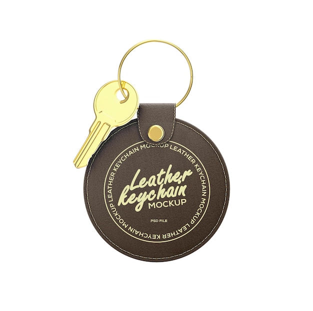 Leather Keychain Mockup