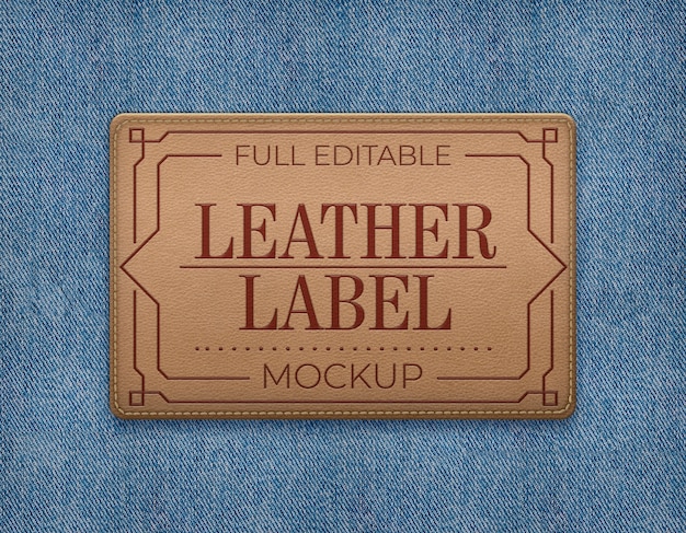 Leather label mockup