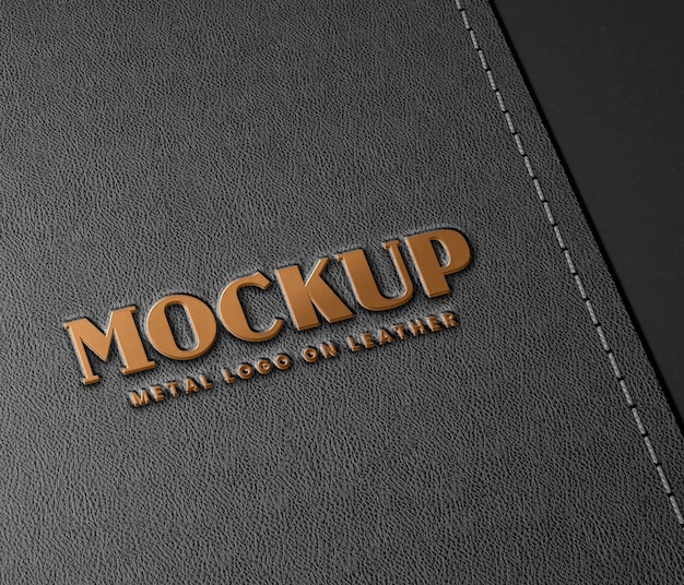 Leather logo mockup