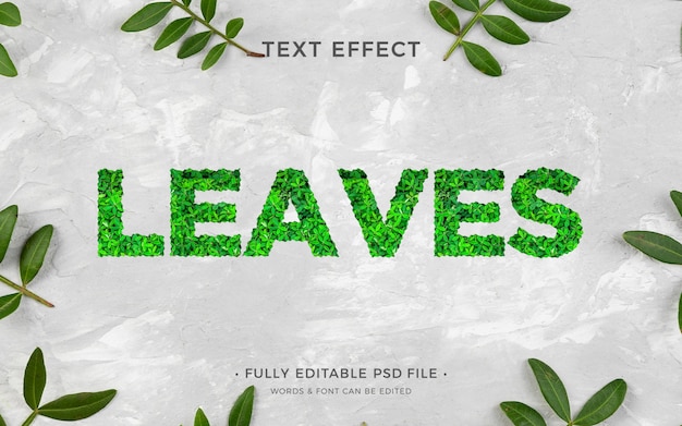 PSD leaves text effect