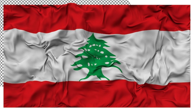 Lebanon Flag Waving Cloth Bump Texture Background 3D Rendering