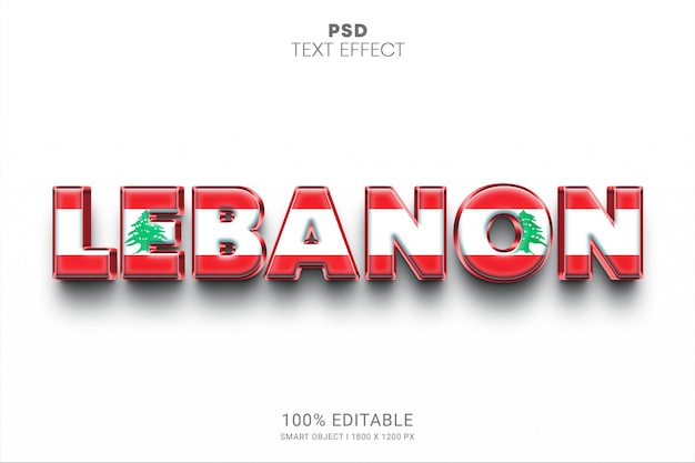 Lebanon PSD editable text effect design