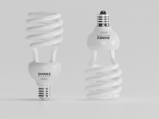 Led, energy light bulb branding mockup