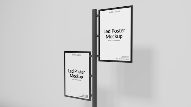 Led outdoor poster mockup