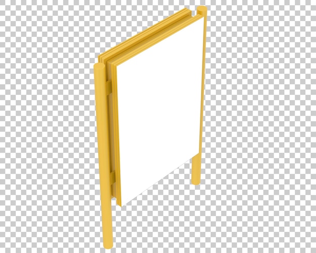 Led single sign on transparent background 3d rendering illustration