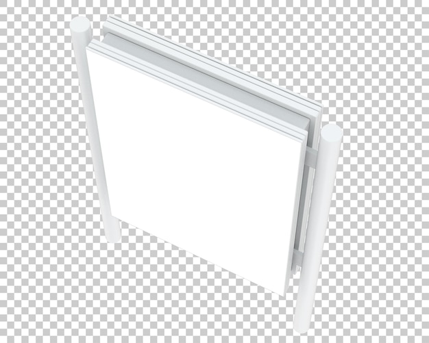 Led single sign on transparent background 3d rendering illustration