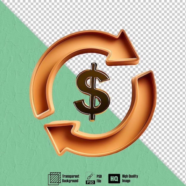 Left Right Arrow Circular Market Growth Dollar Icon Symbol isolated on transpatent background