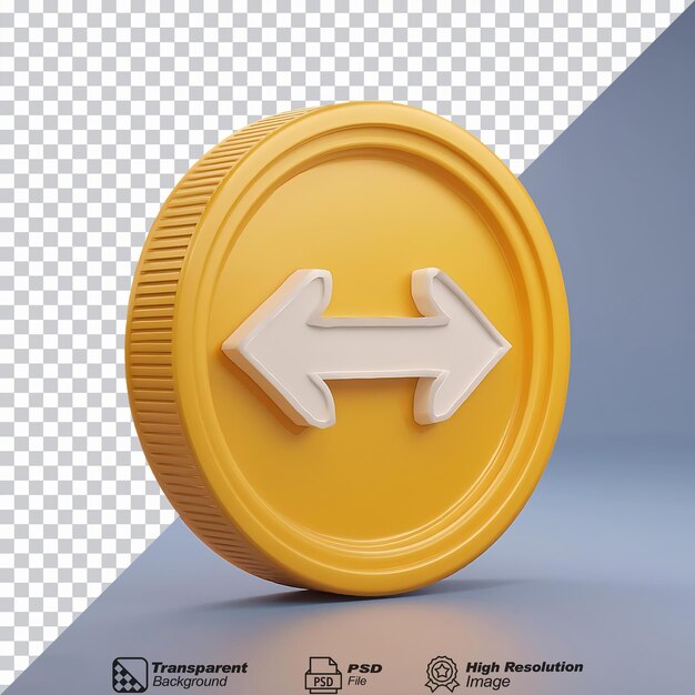 Left Right Arrow Coin Directional Web isolated on transparent background