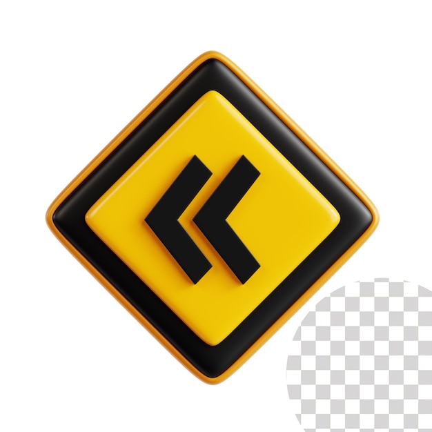 PSD left traffic sign 3d illustration