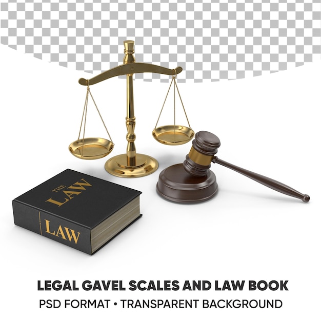 Legal Gavel Scales And Law Book transparent background