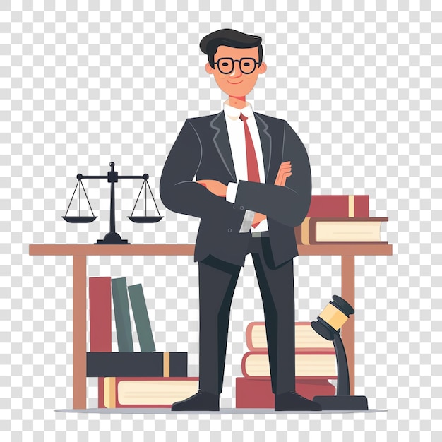 PSD legal worker illustration job