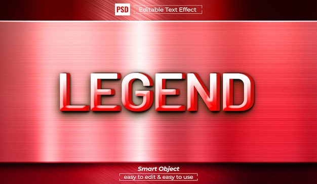 Legend text effect 3d