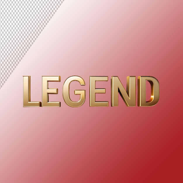 PSD legend text on transparent background