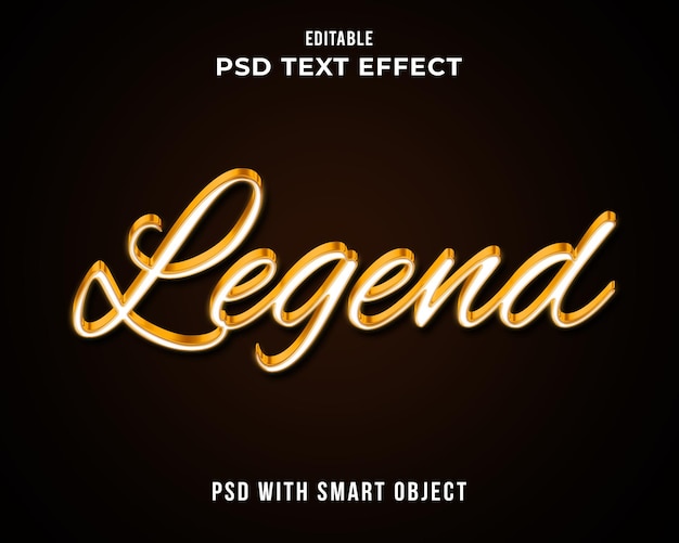 LEGEND WHITE GOLD TEXT EFFECT EDITABLE