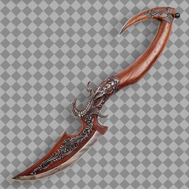 Legendary Glaive of Mahogany Featuring a Blade That Is Both PNG Game Asset on Clean Background