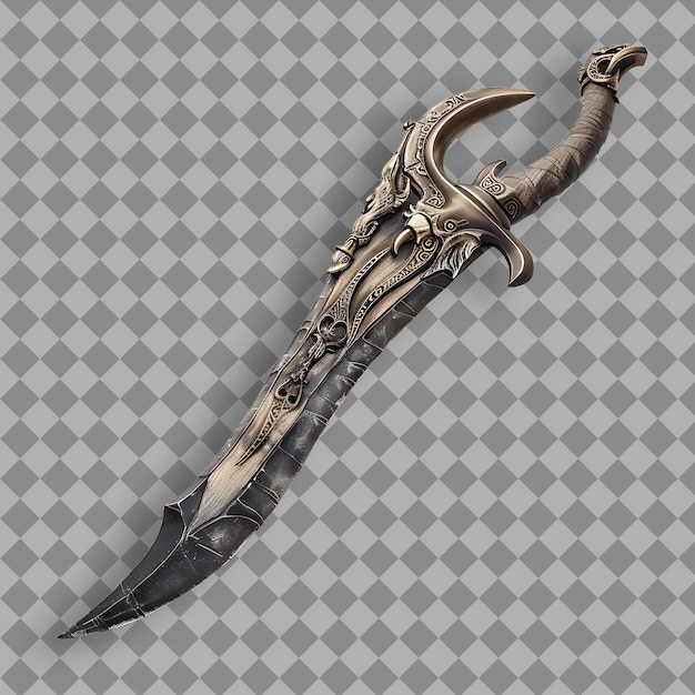 Legendary Glaive of Oak Featuring a Blade That Is Both Sharp PNG Game Asset on Clean Background