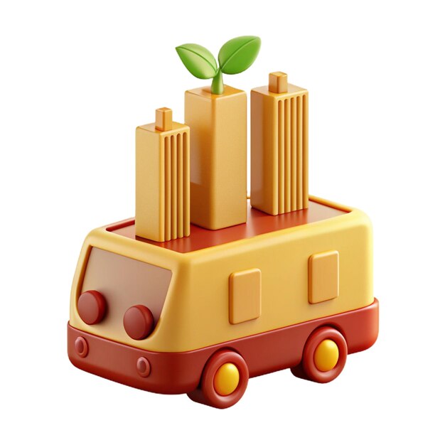 PSD a lego car with a plant growing out of it