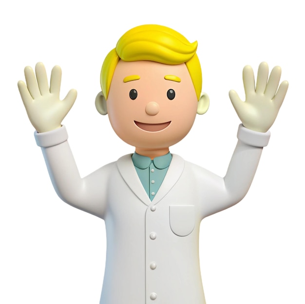 PSD a lego figure of a doctor with a white coat and a button up