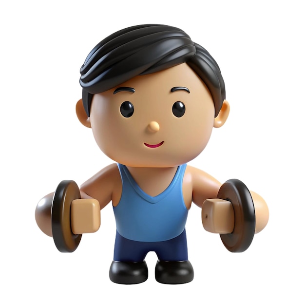 PSD a lego figure of a man holding dumbbells