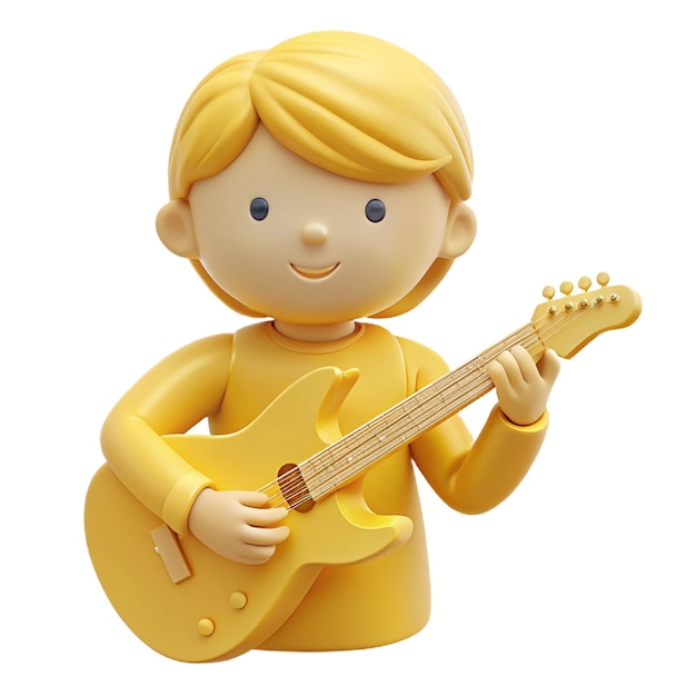 a lego figure with a guitar on it