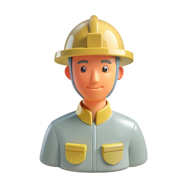 PSD a lego figure with a yellow helmet and a yellow helmet