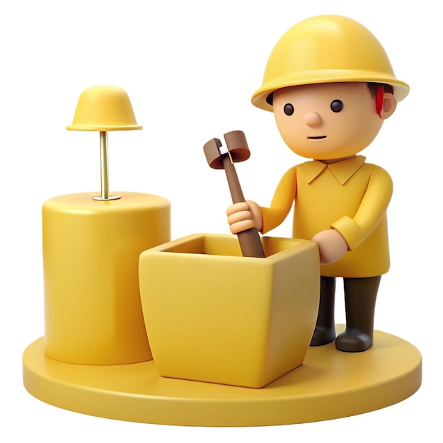 a lego man with a hard hat and a hard hat