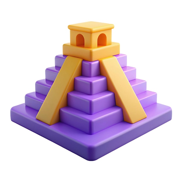 PSD a lego pyramid with a yellow ribbon on it