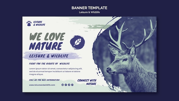 Leisure and wildlife banner template