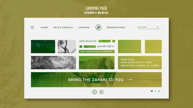 Leisure and wildlife landing page