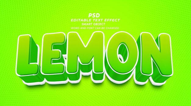 Lemon 3d editable text effect photoshop template