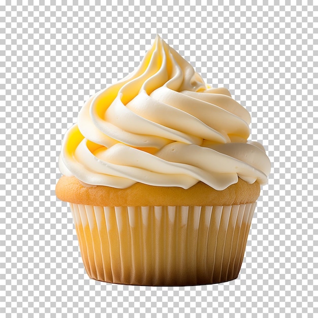 Lemon Cupcake isolated on transparent background