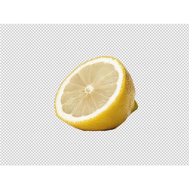 PSD a lemon cut in half is on a gray background