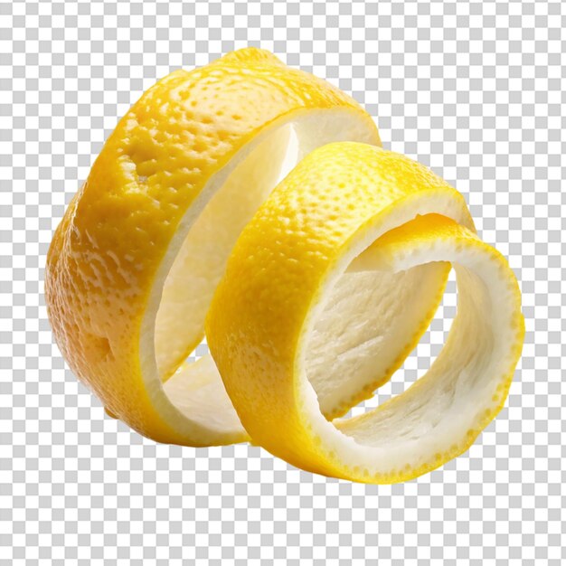 PSD a lemon cut in half and then cut in half again on transparent background