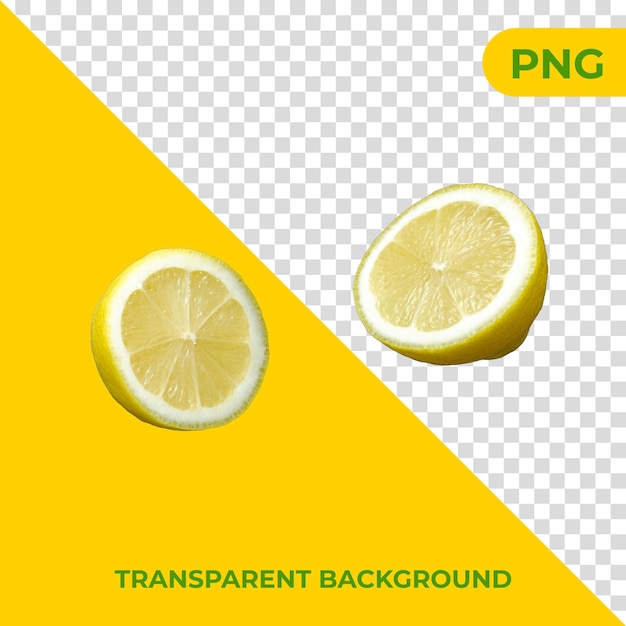 PSD lemon fruit isolated on transparent background