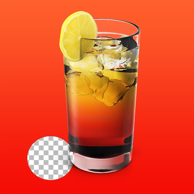 Lemon iced tea on the glass for summer concept drinks