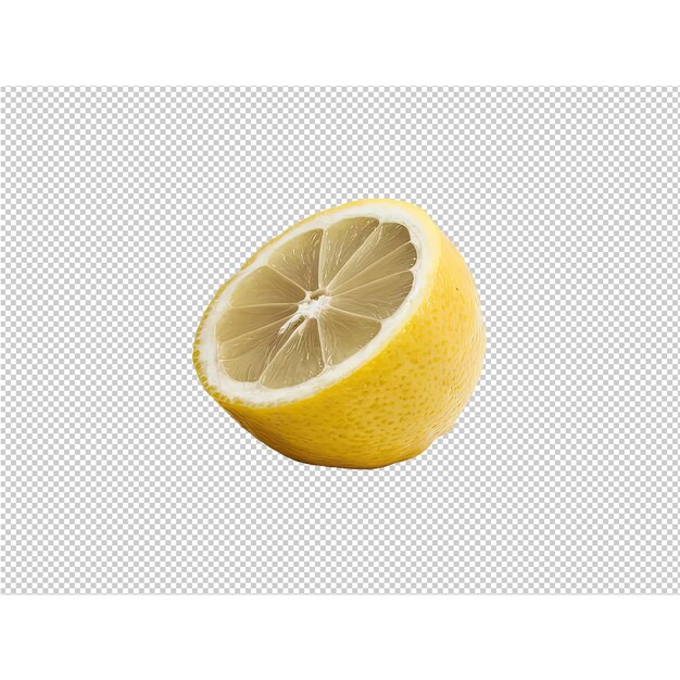 PSD a lemon is cut in half and the bottom half is yellow